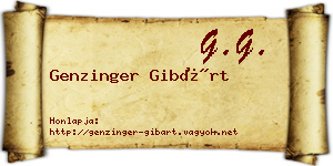 Genzinger Gibárt névjegykártya